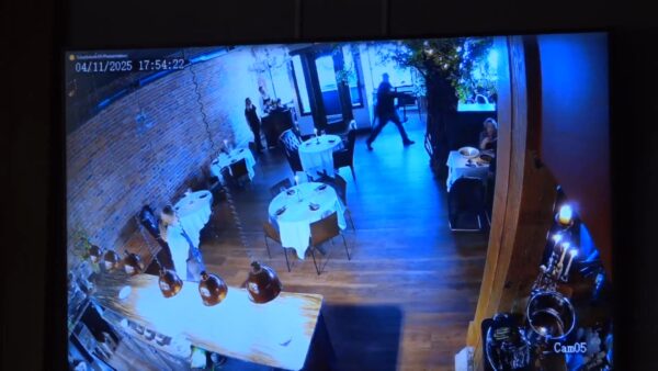 Surveillance video of restaurant