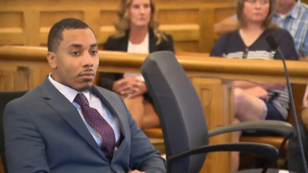 Myles King sits in court