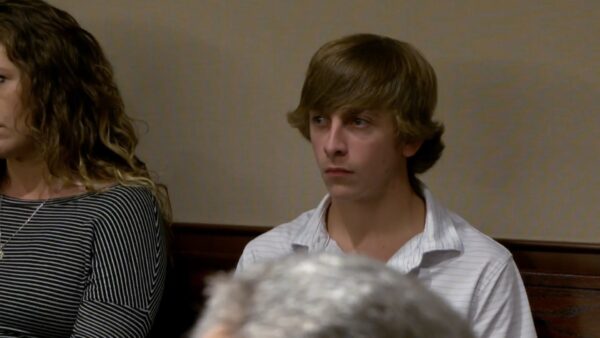 Braylyn Thompson sits in court